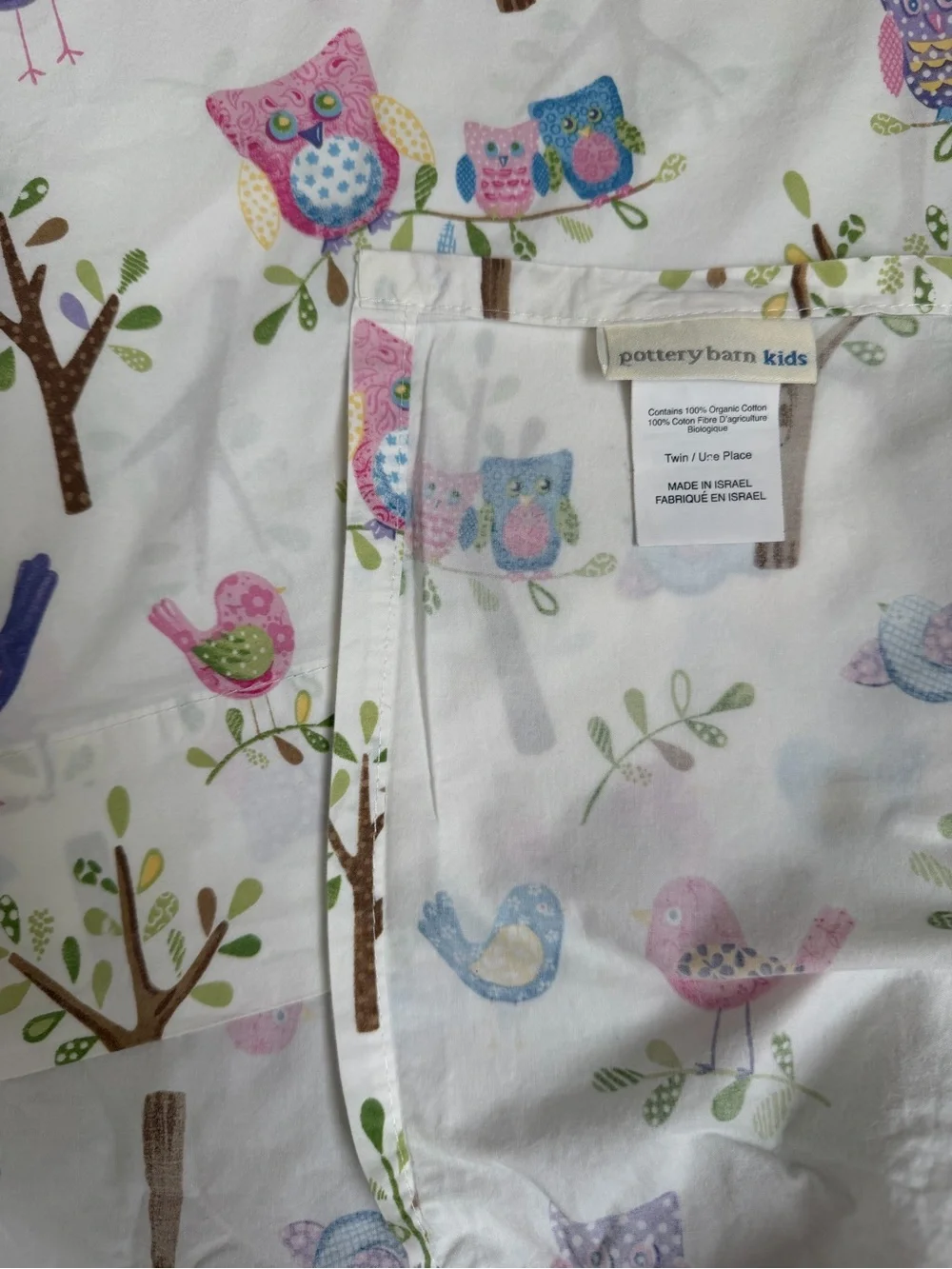Pottery Barn Kids Hayley Collection Owl and Bird Tree twin Quilt & sheets Set